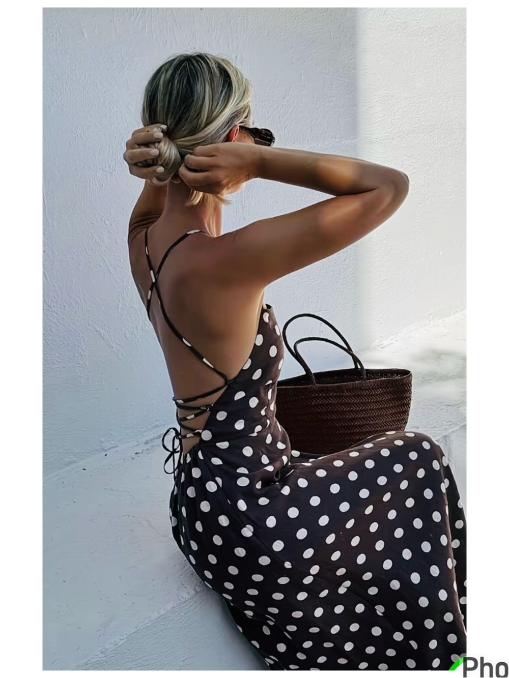 ZARA Polka Dot Open Back Dress NWOT